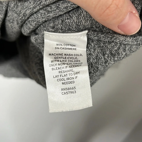 Nordstrom Men’s Gray Half Zip Cotton & Cashmere Blend Pullover - Picture 5 of 7